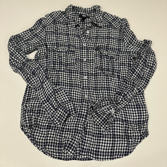 Polo Ralph Lauren Tops - Paige Plaid Button Down Shirt - Navy and White